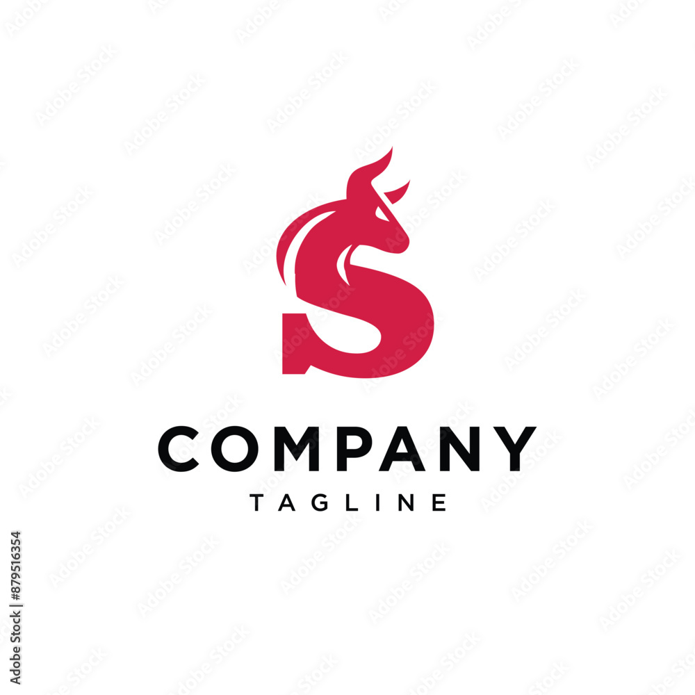 Obraz premium Letter S Bull Head Logo Icon Vector template