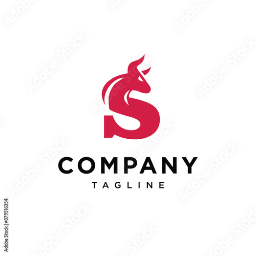 Letter S Bull Head Logo Icon Vector template