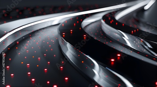 Mesmerizing Digital Waves and Flowing Curves of Futuristic Energy Backdrop