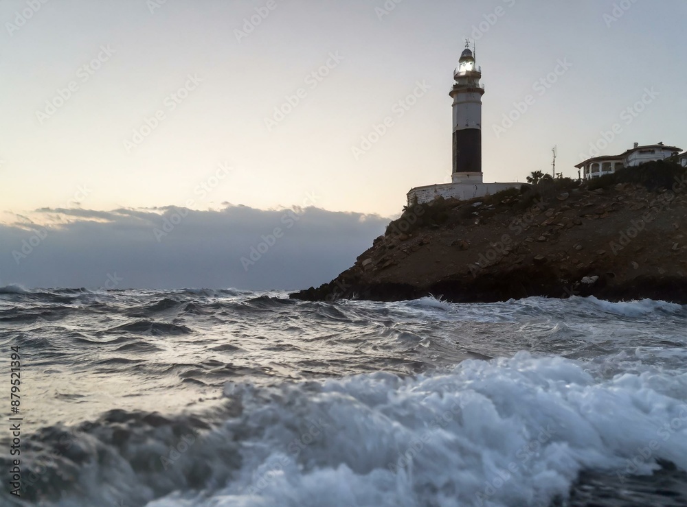 Lighthouse on the coast of the sea. Lighthouse on the coast of the sea.