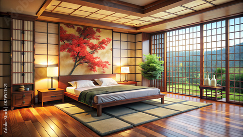 Modern Japanese Bedroom Design Bright and Tranquil Interior Tips photo