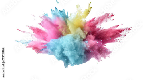Powder explosion isolated on white background