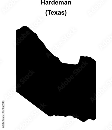 Hardeman County (Texas) blank outline map photo