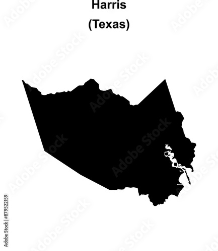 Harris County (Texas) blank outline map