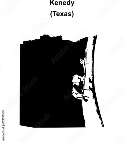 Kenedy County (Texas) blank outline map photo