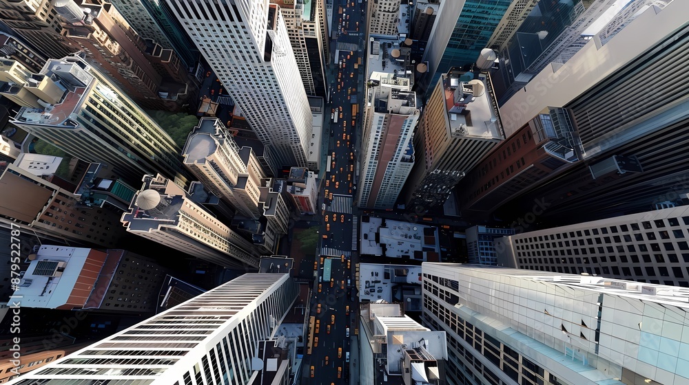 Fototapeta premium Aerial view of modern city skyline