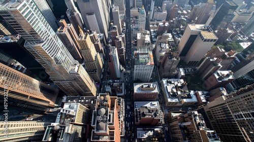 Aerial view of modern city skyline