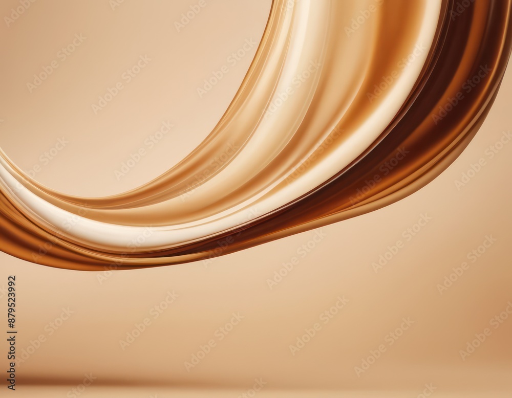 Fototapeta premium Swirling Beige and Brown Liquid Texture