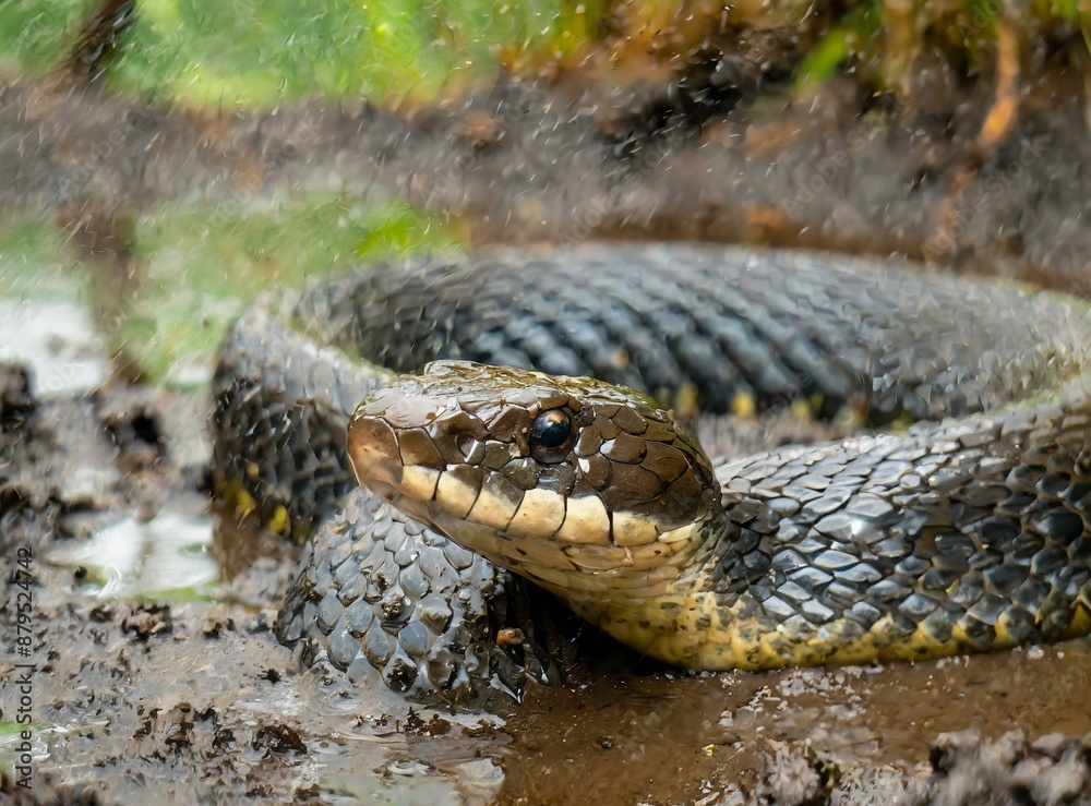 Snake in the swamp closeup photography Snake in the swamp closeup photography