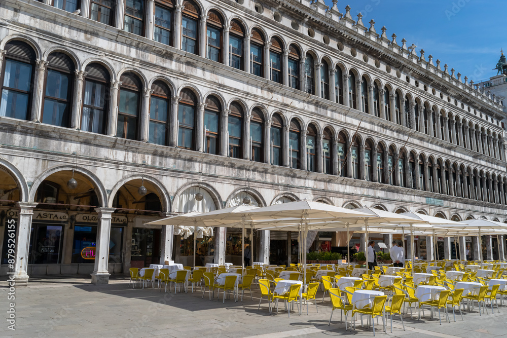 the facade of the buildings on Piazza San Marco