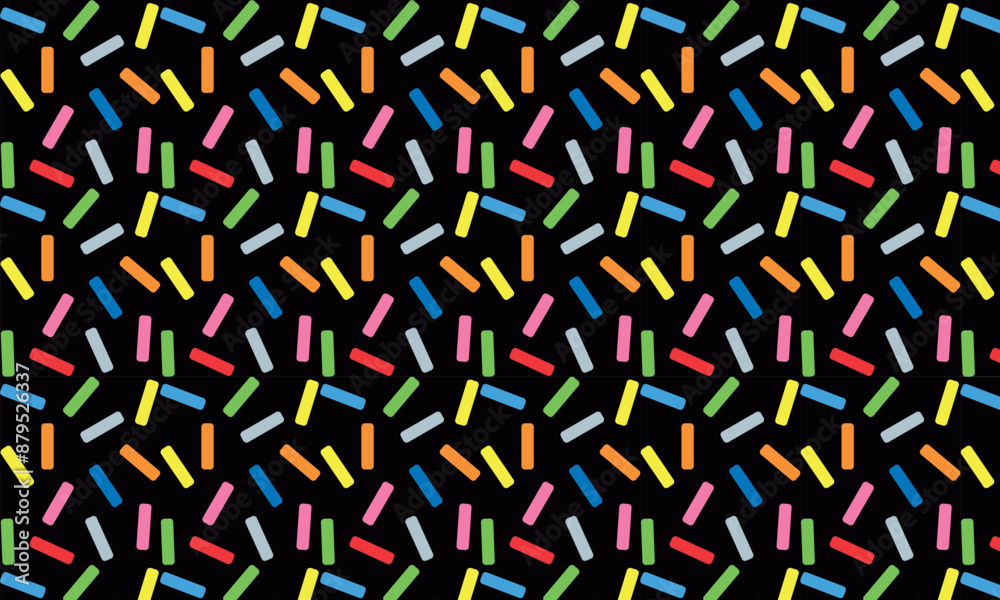 Donut, sweet confetti background. Sweet cake, donut confetti texture, seamless pattern. Colorful candy topping seamless background wallpaper. 