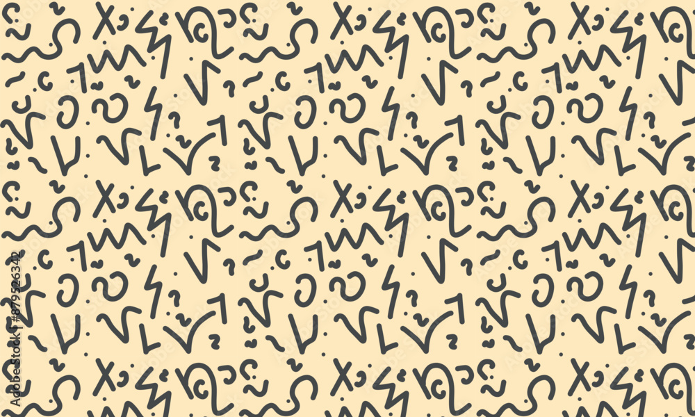 Fun black line doodle seamless pattern. Creative minimalist style art background for children or trendy design with basic shapes. Simple childish scribble backdrop. Fun black line doodle seamless pattern. Creative minimalist style art background for children or trendy design with basic shapes. Simple childish scribble backdrop.