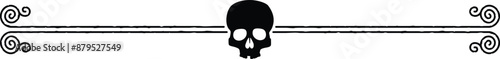 Celtic Double Lines and Spirals Header - Human Skull