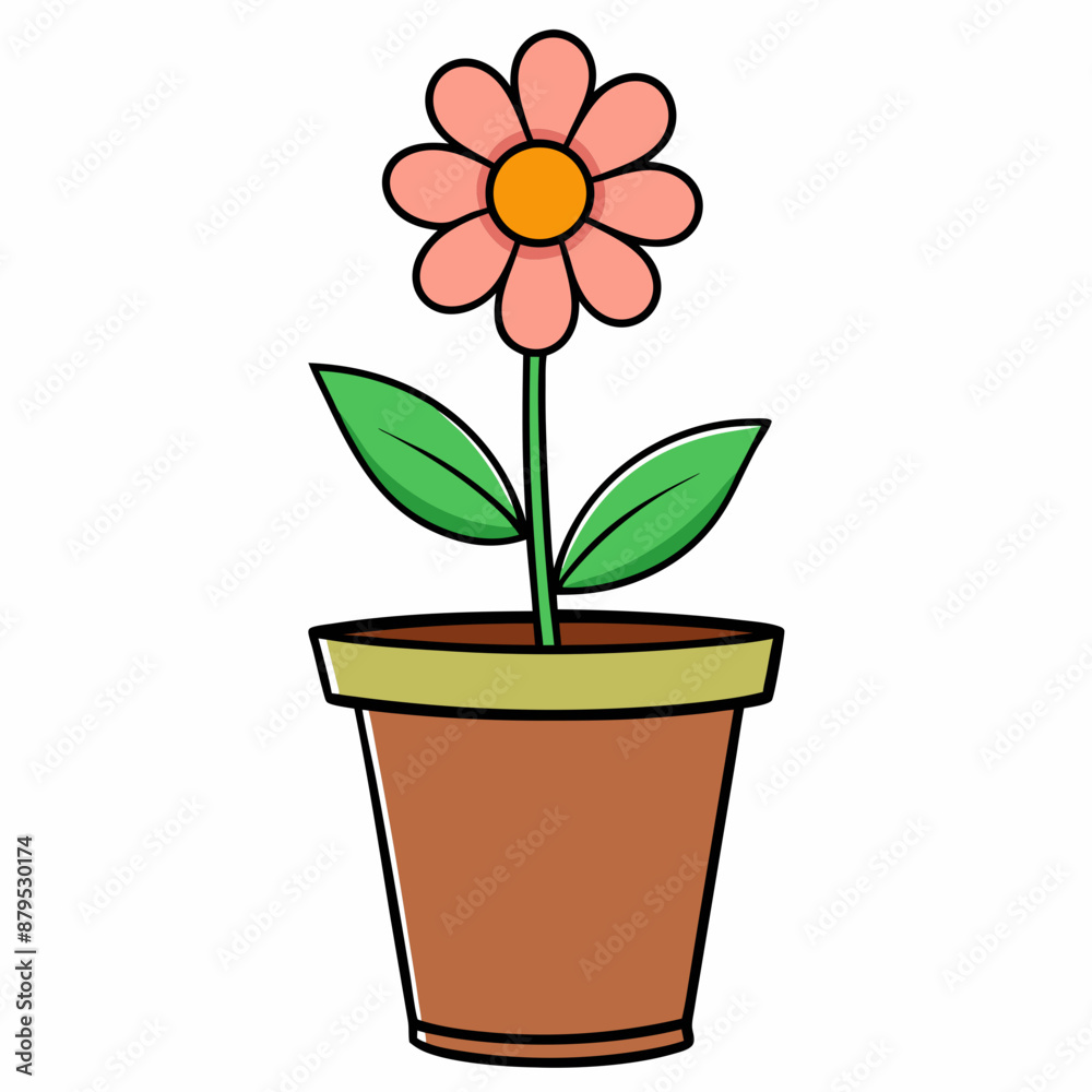 Flower in a pot vector illustration, flower vector art, flower silhouette, flower in a pot Flower in a pot vector illustration, flower vector art, flower silhouette, flower in a pot