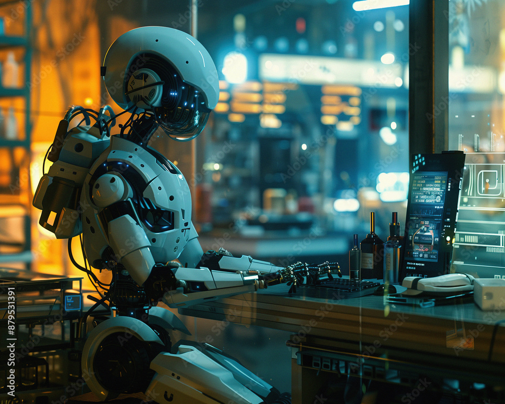 Robot in the night Ai Generated. Robot in the night Ai Generated.