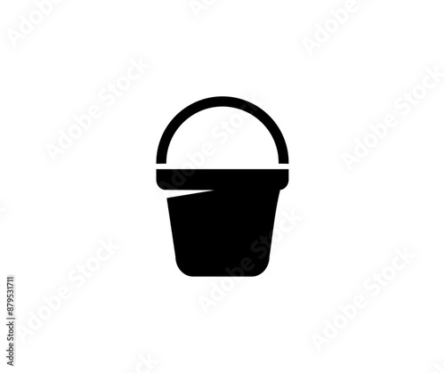Bucket silhouette icon. Bucket icon housekeeping cleaning tool vector design and illustration.
