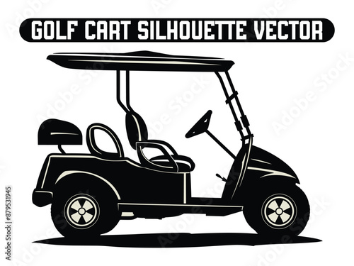 Golf Cart silhouette, Club Car, Golf Cart Silhouette vehicle Vector Illustration. Hobby golf cart or golf car icon. Club Car, Golf Cart Silhouette Vehicle Vector.