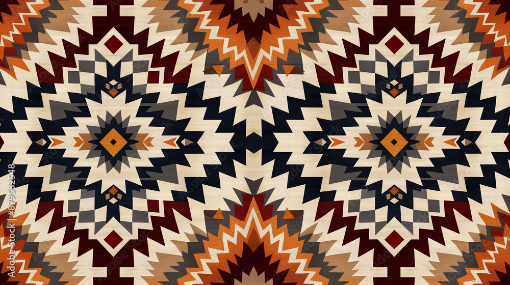 Rustic Navajo Geometric Pattern Design
