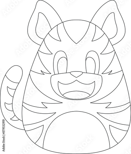 Tiger Easter Easter egg Animal Vector Graphic Art Illustration