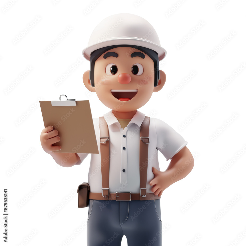 Engineering career , white background, 3D Rendering style Engineering career , white background, 3D Rendering style