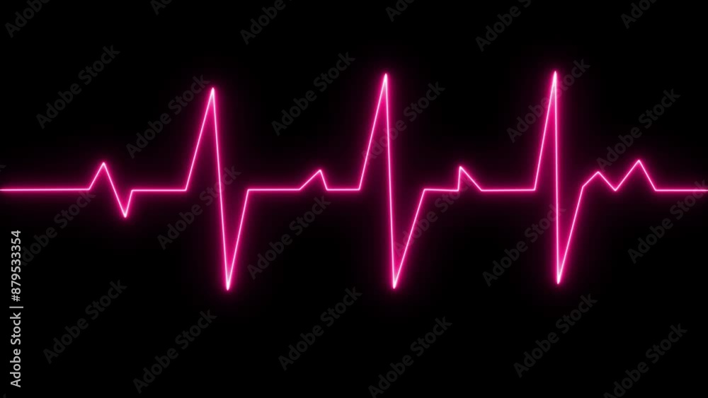 EKG Heart line, Glowing neon heartbeat pulse line rate graph. Electrocardiogram show heart beat line. cardiogram, Heart pulse. Medical laboratory concept. EKG Heart line, Glowing neon heartbeat pulse line rate graph. Electrocardiogram show heart beat line. cardiogram, Heart pulse. Medical laboratory concept.