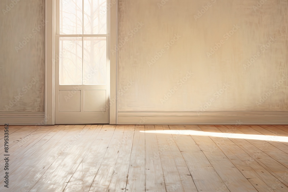 Sunlight streaming through a window in an empty room. Sunlight streaming through a window in an empty room.