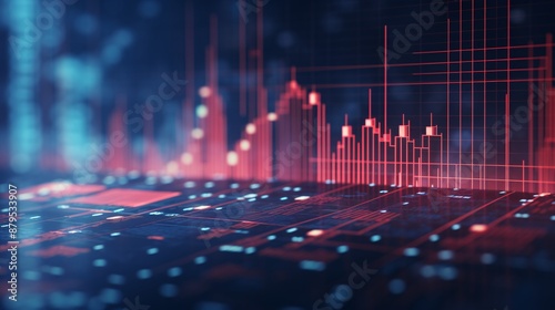 a red graph on a computer screen