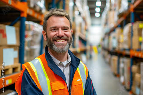 Warehouse Supervisor in High-Visibility Vest 