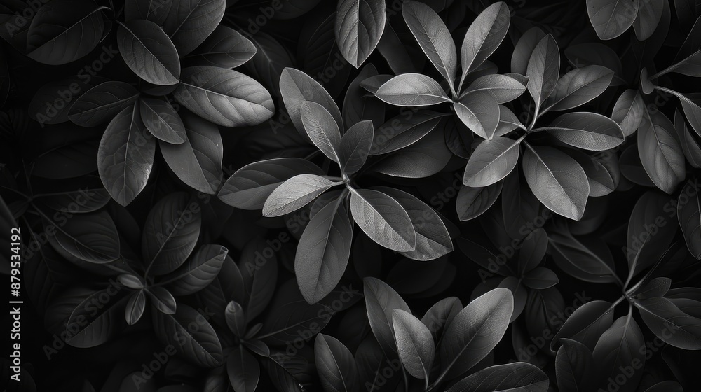 Monochrome foliage texture with a dark vibe Monochrome foliage texture with a dark vibe