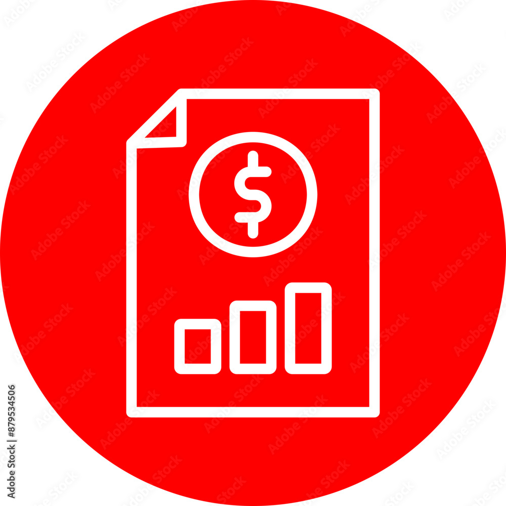 Finance Vector Line White Circle Red Finance Vector Line White Circle Red
