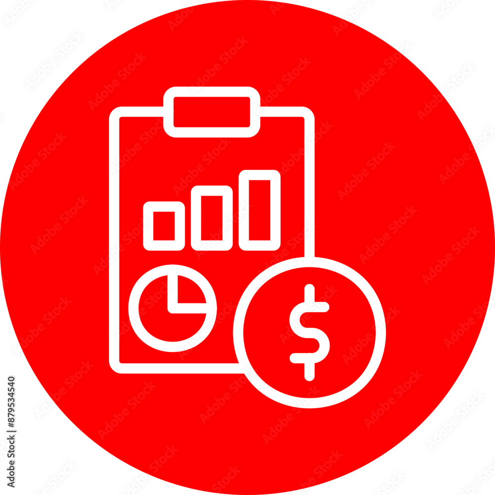 Report Vector Line White Circle Red Report Vector Line White Circle Red