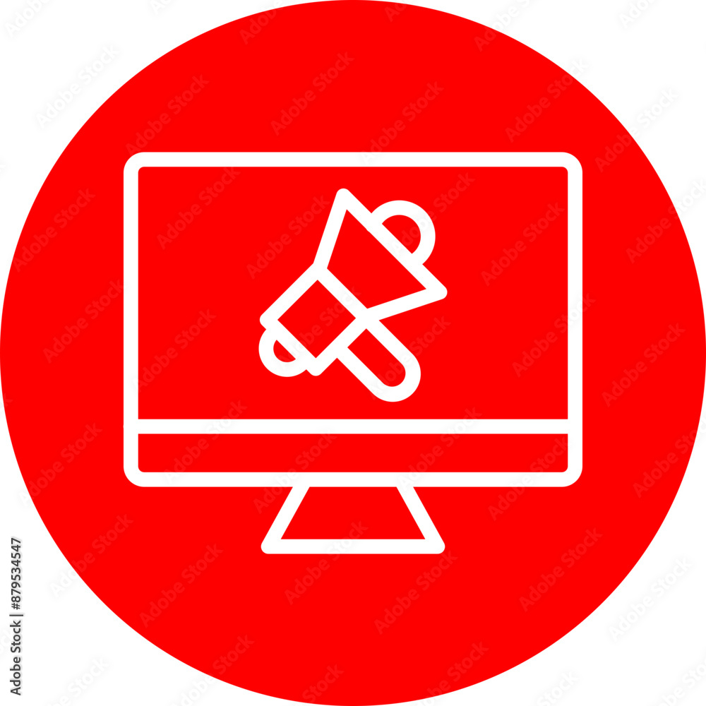 Announcement Vector Line White Circle Red Announcement Vector Line White Circle Red