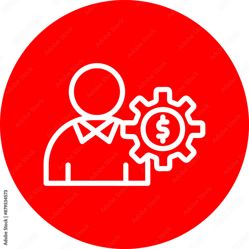 Financial Consultant Vector Line White Circle Red Financial Consultant Vector Line White Circle Red