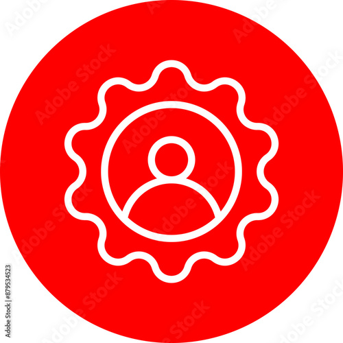 Customer Vector Line White Circle Red