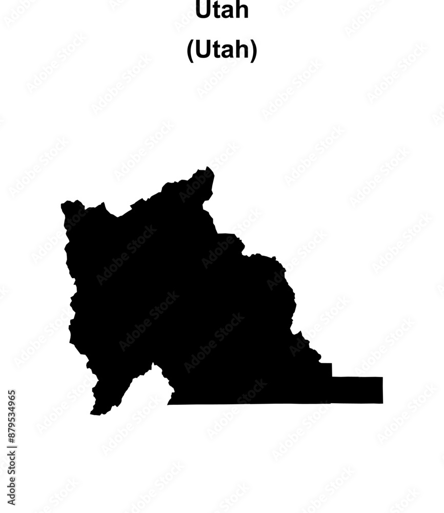 Obraz premium Utah County (Utah) blank outline map