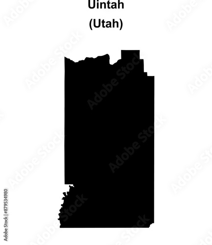 Uintah County (Utah) blank outline map photo