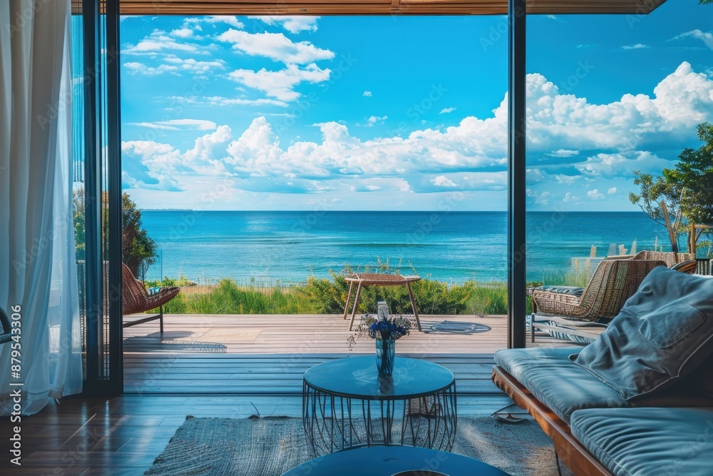 A spacious beach house with a breathtaking ocean view, comfortable cushioned seating, and a serene environment perfect for relaxation and rejuvenation. A spacious beach house with a breathtaking ocean view, comfortable cushioned seating, and a serene environment perfect for relaxation and rejuvenation.