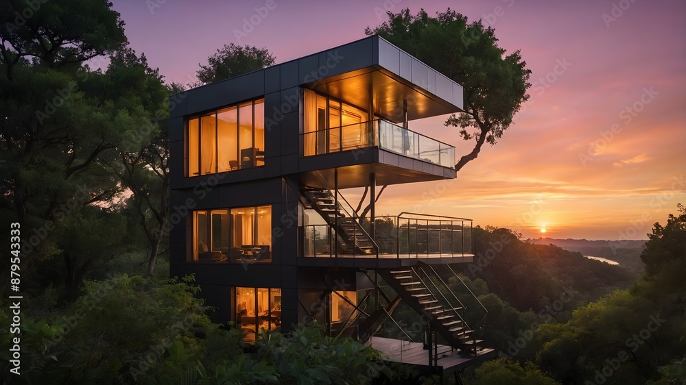 Baumhaus Deluxe: Modernes Wohnen in luftiger Höhe Baumhaus Deluxe: Modernes Wohnen in luftiger Höhe