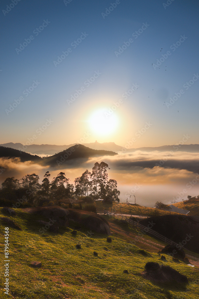 Obraz premium sunset over the mountains