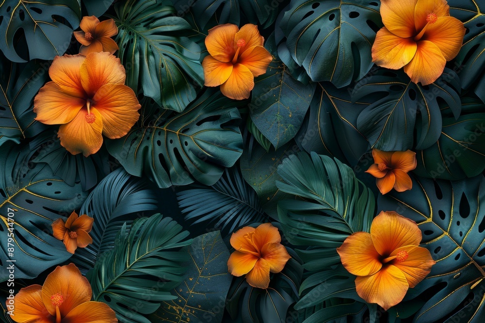 Tropical Flowers in Greenery Tropical Flowers in Greenery