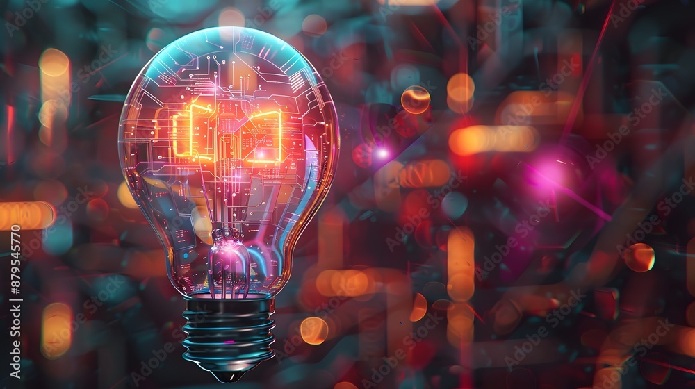 Digital Lightbulb with Circuit Board Inside Digital Lightbulb with Circuit Board Inside