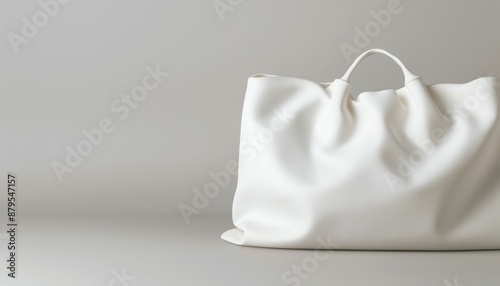 Wallpaper Mural White fabric tote bag with handles, isolated on gray background. Torontodigital.ca