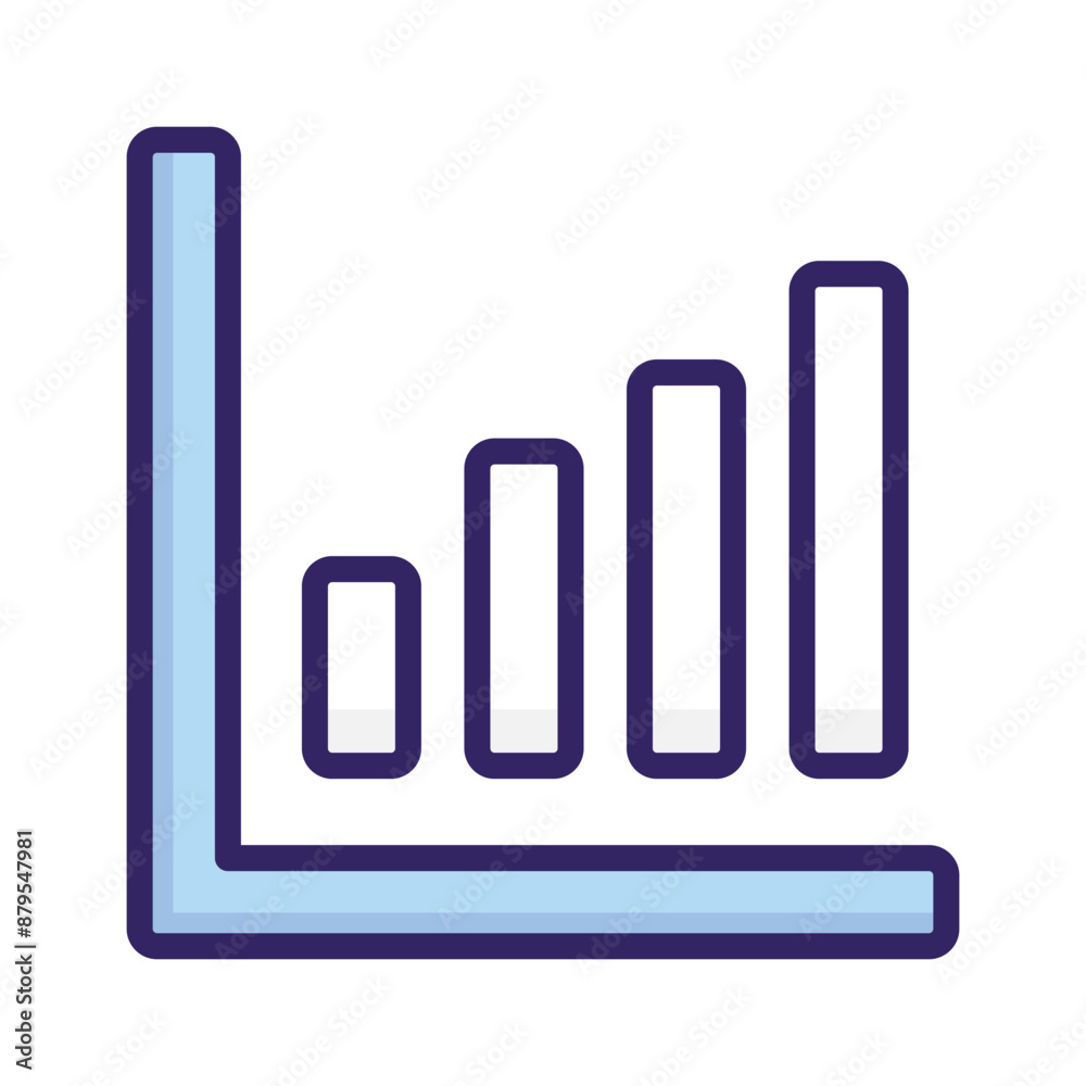 Graphical representation of a vertical bar chart, business chart icon easy to use Graphical representation of a vertical bar chart, business chart icon easy to use