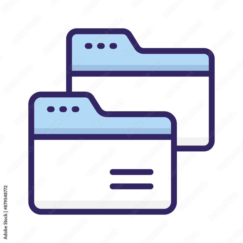 A vectors of files in modern style, trendy icon of folders A vectors of files in modern style, trendy icon of folders