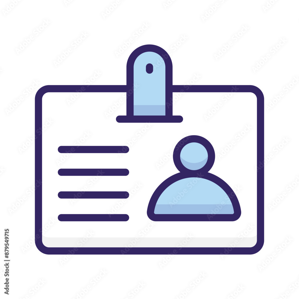 Employee id card vector design, entry pass icon in modern style Employee id card vector design, entry pass icon in modern style