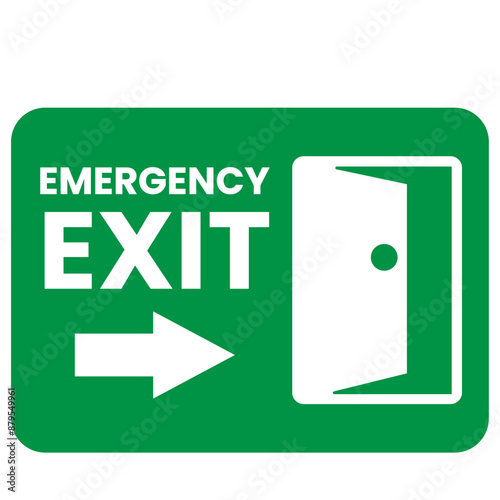 Emergency Exit Sign Set Vector Icon Illustration