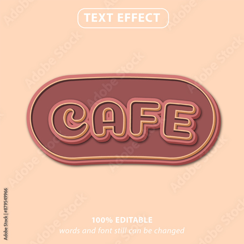 cafe graphic text effect, changeable word for your design