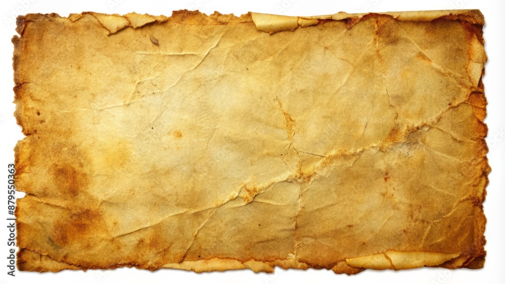 Faded, worn, and torn aged paper with distressed cracks, creases, and yellowed edges, evoking a sense of vintage nostalgia and decay. Faded, worn, and torn aged paper with distressed cracks, creases, and yellowed edges, evoking a sense of vintage nostalgia and decay.