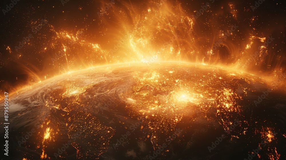 Stunning solar flare with intense bursts of light and fiery explosions ...