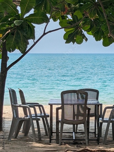 Luxury Breakfast meal table on Phuket beach